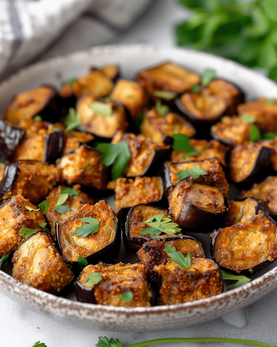 Crispy Air-Fried Herb-Spiced Eggplant