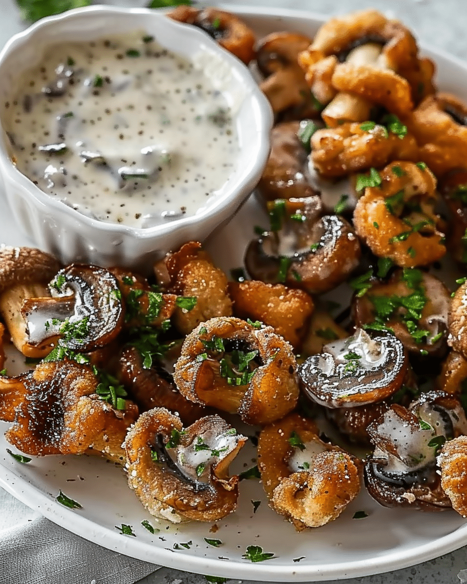 Air Fryer Ranch Mushrooms