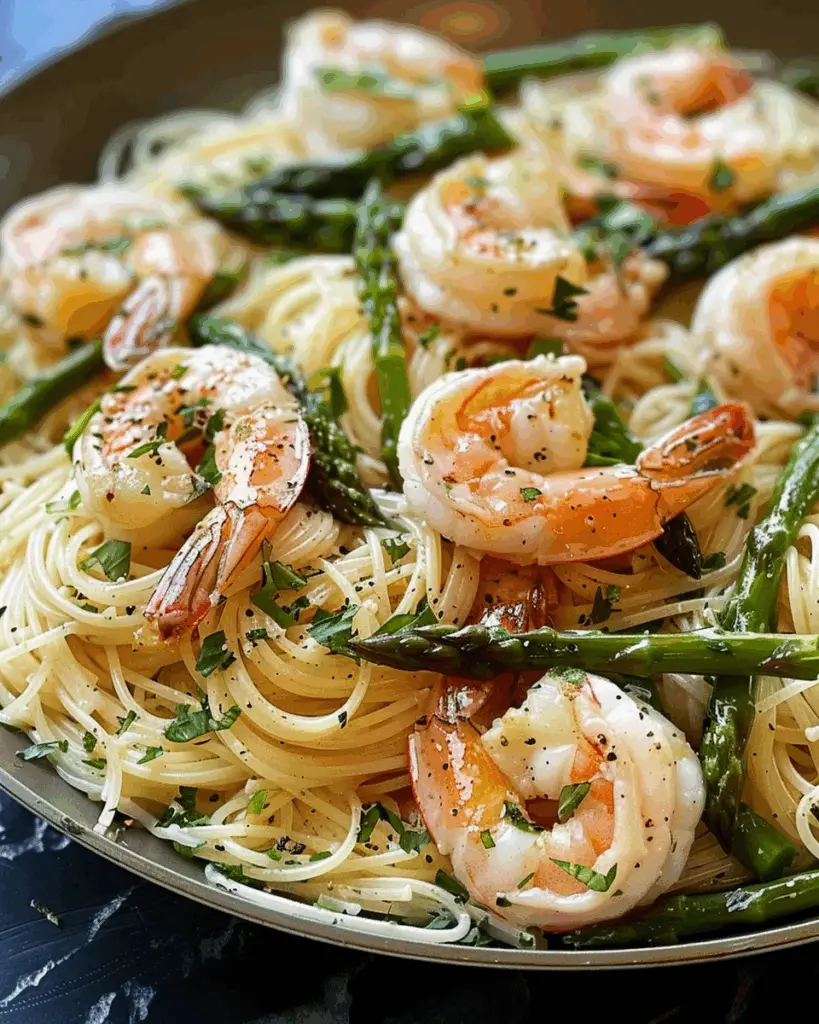 Shrimp and Asparagus Angel Hair Pasta