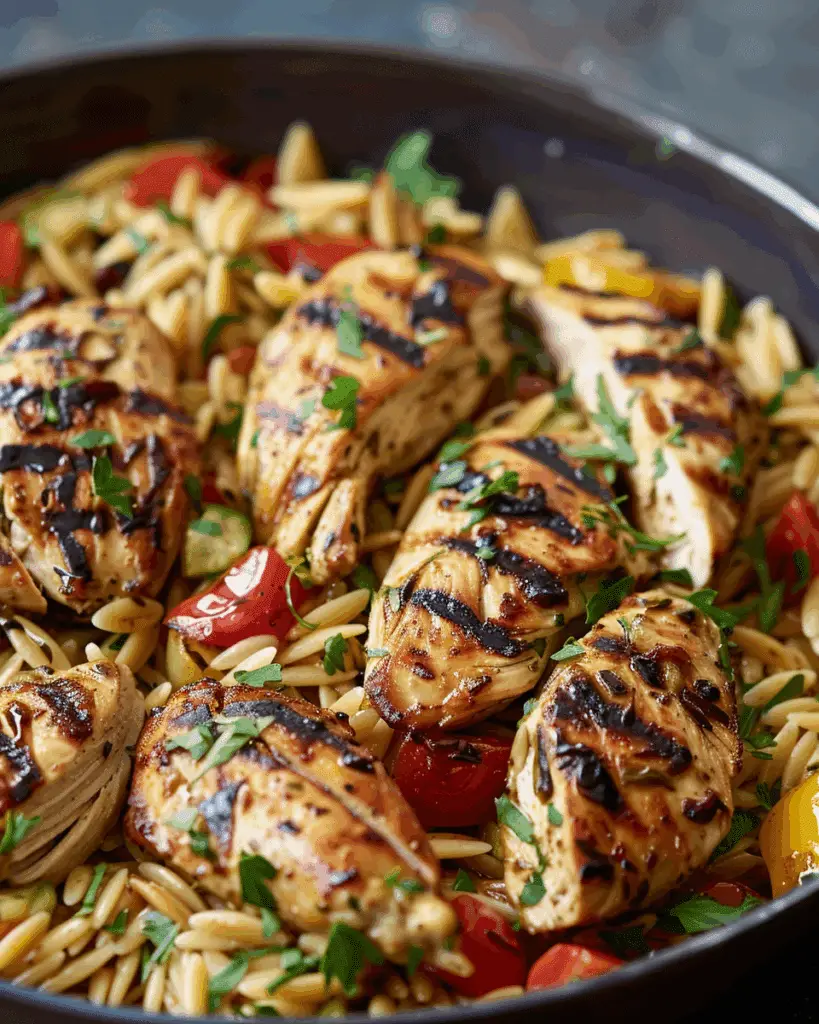 Balsamic Chicken & Veggie Orzo