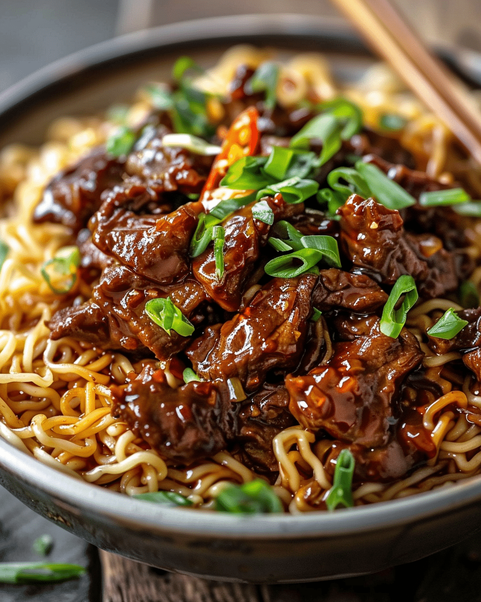 Sticky Beef Noodles