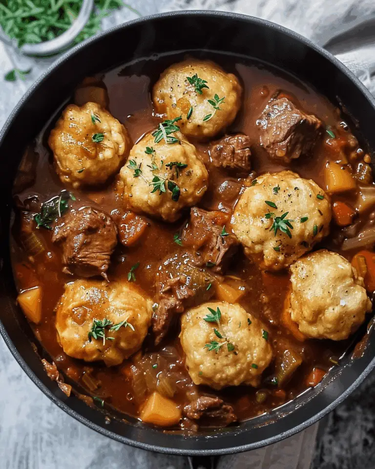 Hearty Beef Stew with Dumplings