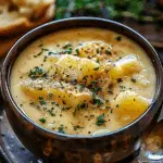 Creamy Cheddar Garlic Potato Soup