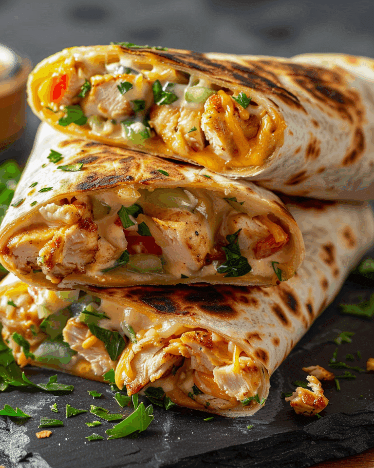 Cheesy Garlic Chicken Wraps