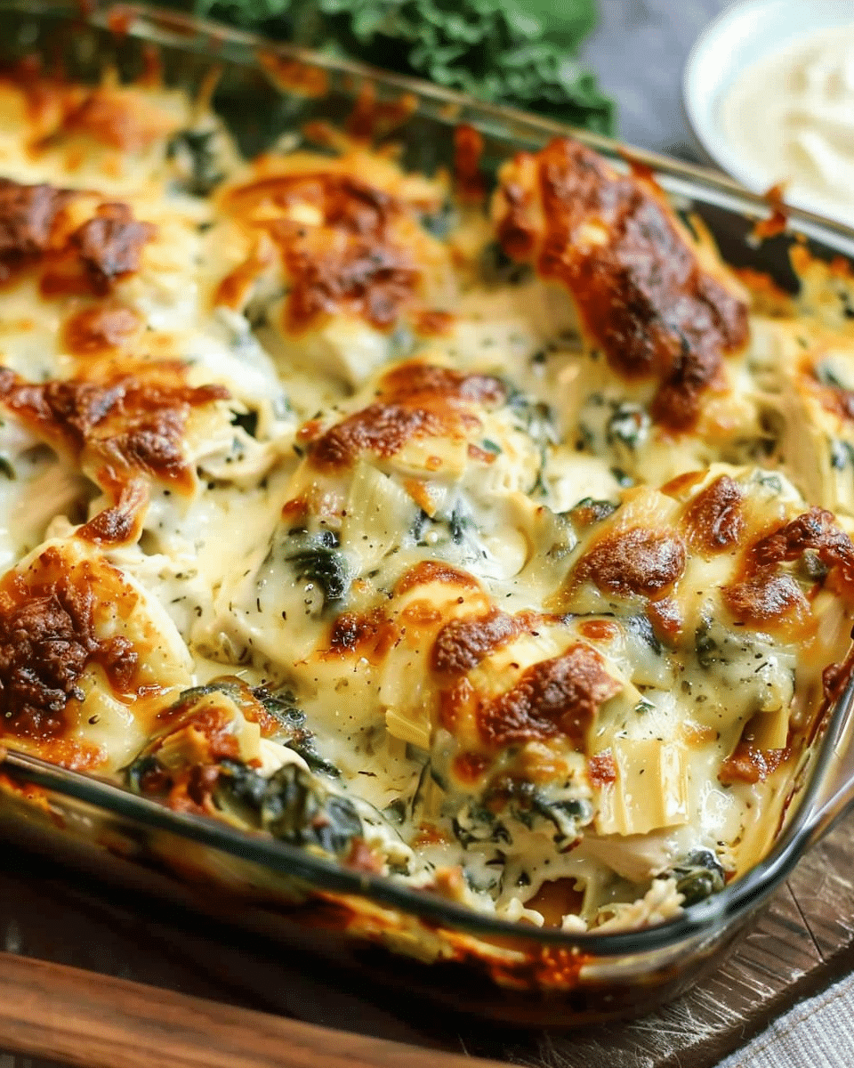 Spinach Artichoke Chicken Bake