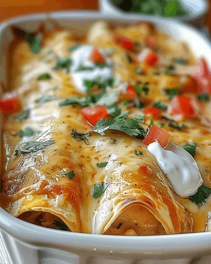 Chicken Enchiladas with Sour Cream White Sauce