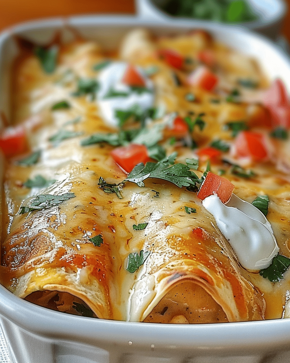 Chicken Enchiladas with Sour Cream White Sauce