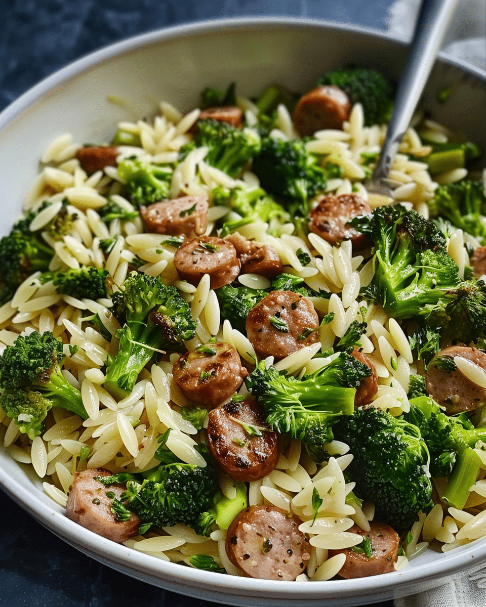 Chicken Sausage Broccoli Orzo