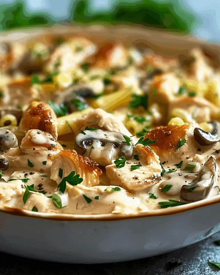 Creamy Chicken Mushroom Noodle Bake