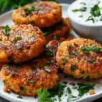 Mediterranean Lemon Chickpea Patties with Yogurt Sauce