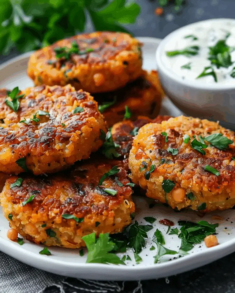 Mediterranean Lemon Chickpea Patties with Yogurt Sauce