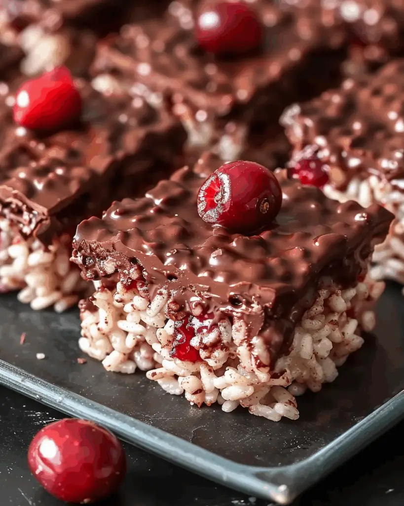 Chocolate Covered Cherry Rice Krispies Treats