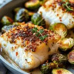 Lemon Garlic Butter Cod Bowls with Roasted Brussels Sprouts