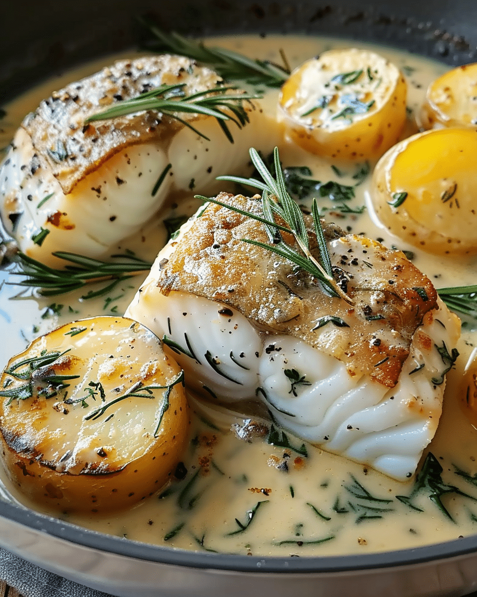 Cod & Potatoes in Rosemary Cream Sauce