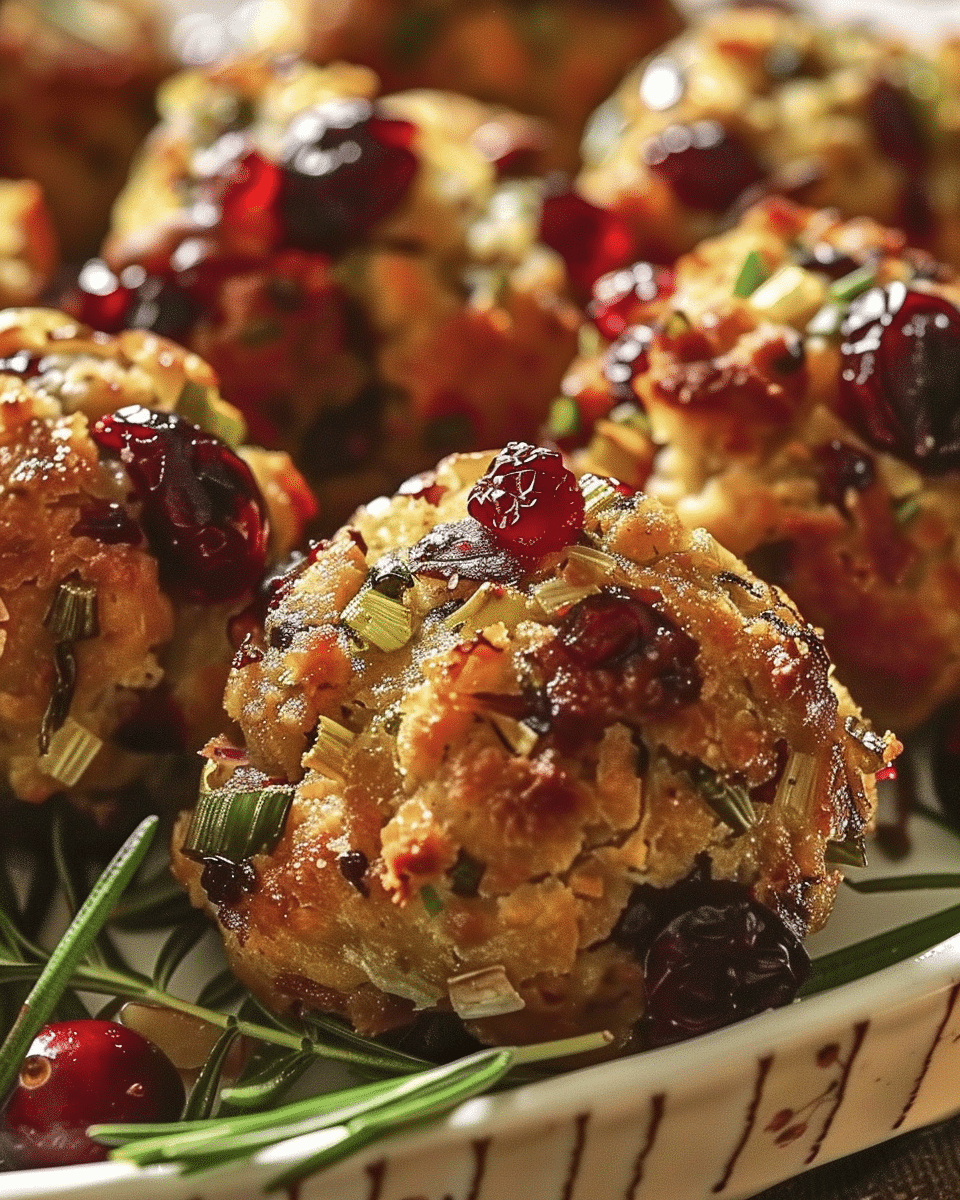 Cranberry Turkey Stuffing Balls