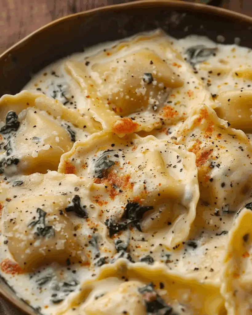 Creamy Tuscan Ravioli Soup