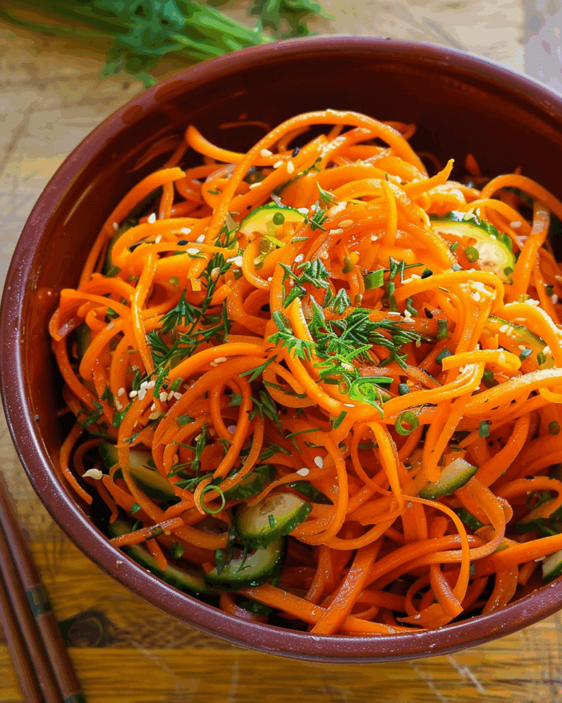 crisp and refreshing cucumber carrot salad