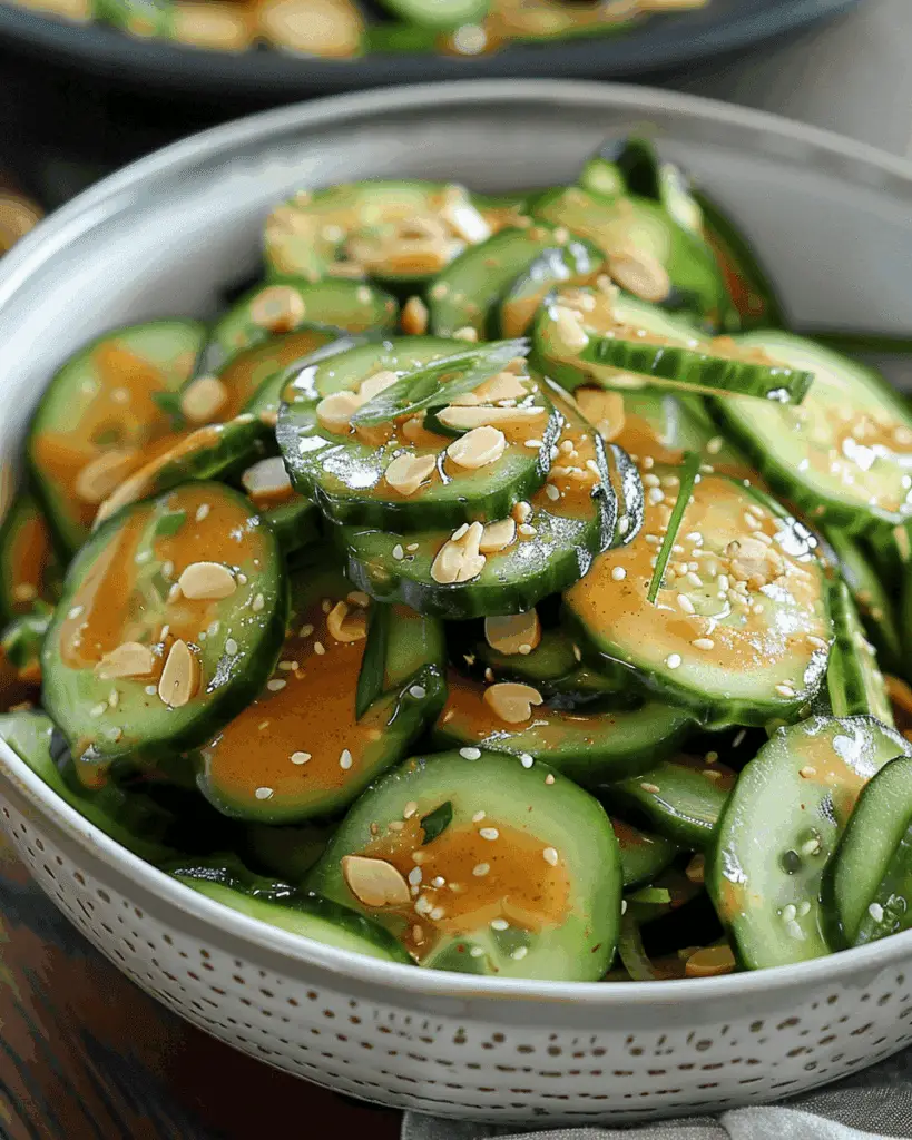 Spicy Cucumber Salad with Creamy Peanut Dressing