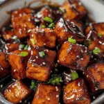 Crispy honey garlic tofu