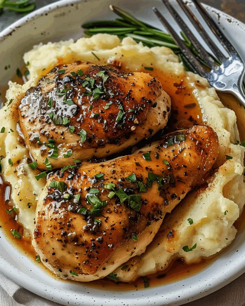 Garlic Herb Chicken with Mashed Potatoes