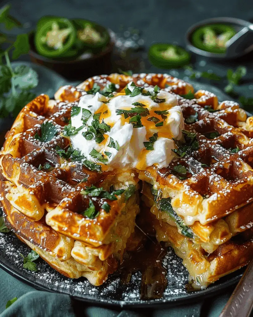Cheddar Jalapeño Cornbread Waffles