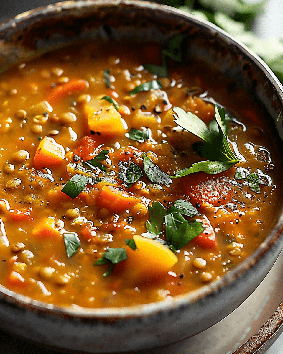 Hearty Spinach & Lentil Soup