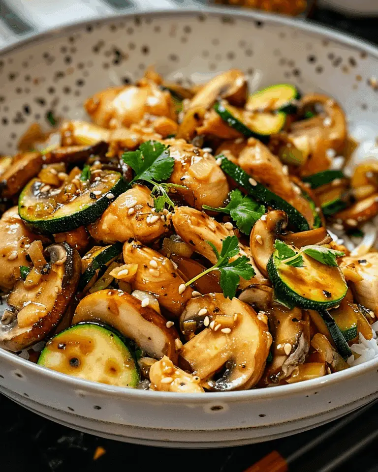 Easy Zucchini Mushroom Chicken Stir Fry