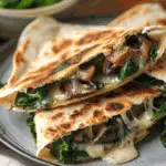 Baked Spinach Mushroom Quesadillas