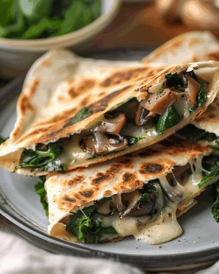 Baked Spinach Mushroom Quesadillas