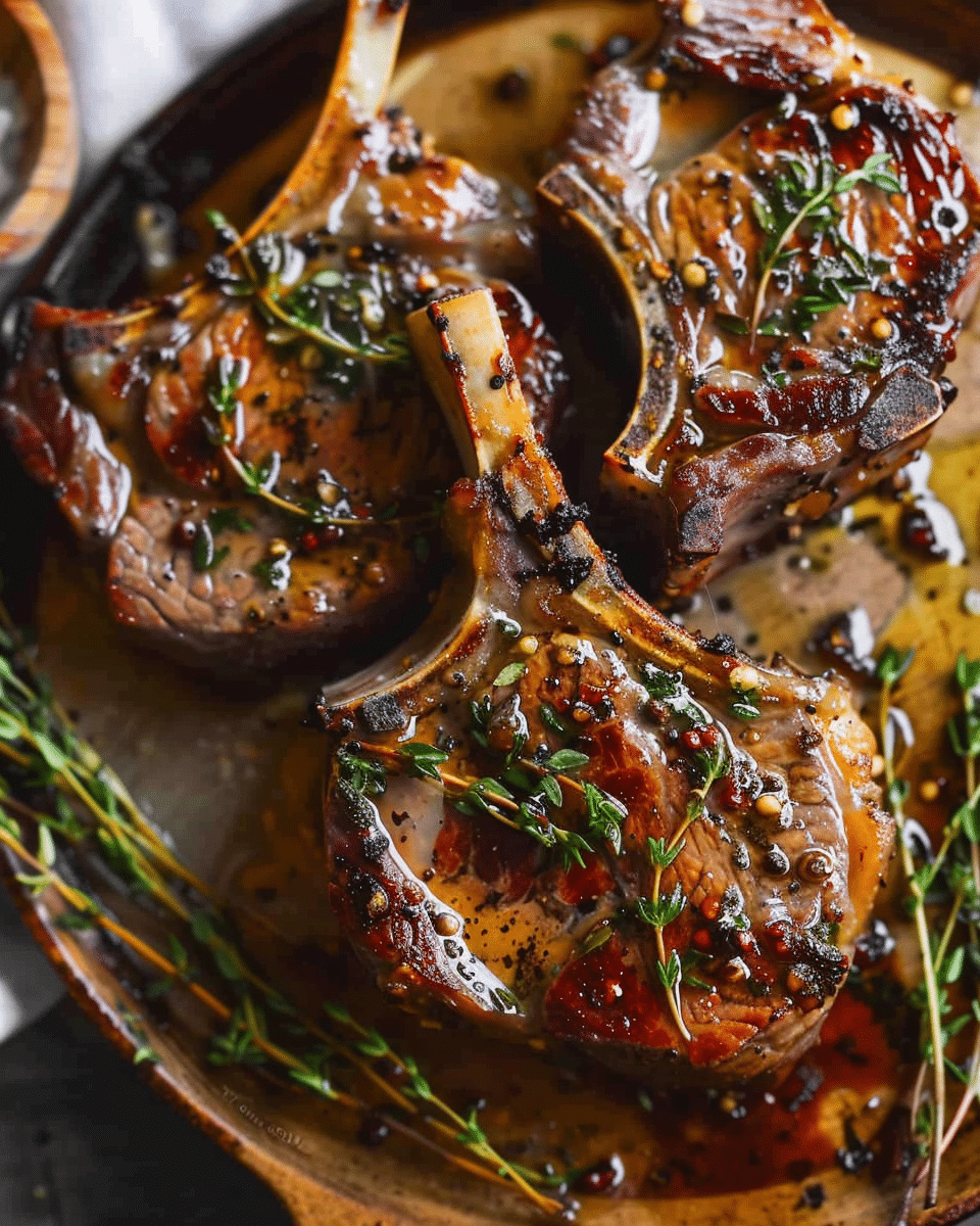 Lamb Chops with Mustard-Thyme Sauce