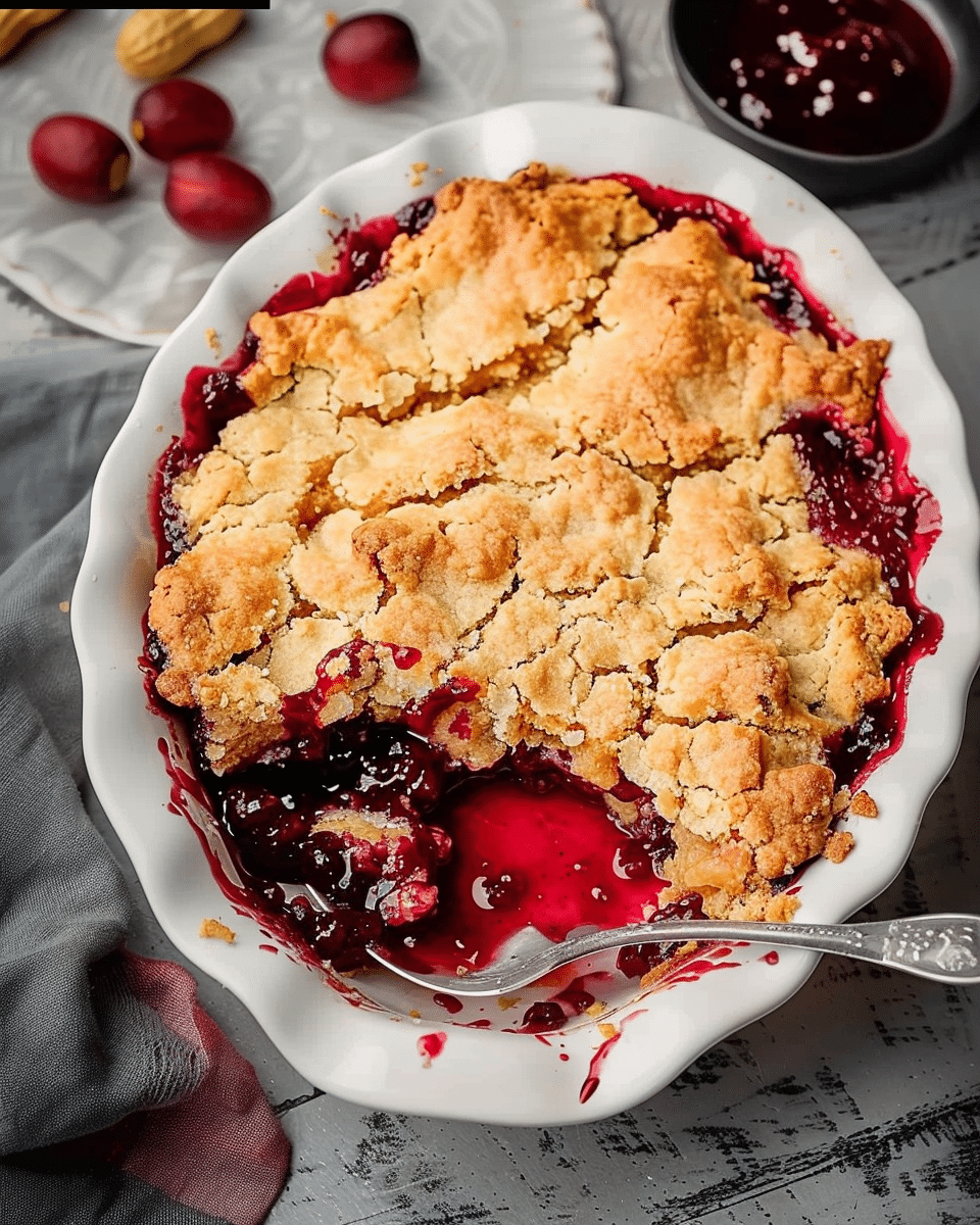 Peanut Butter and Jelly Cobbler