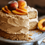 Peach Cake with Brown Sugar Frosting