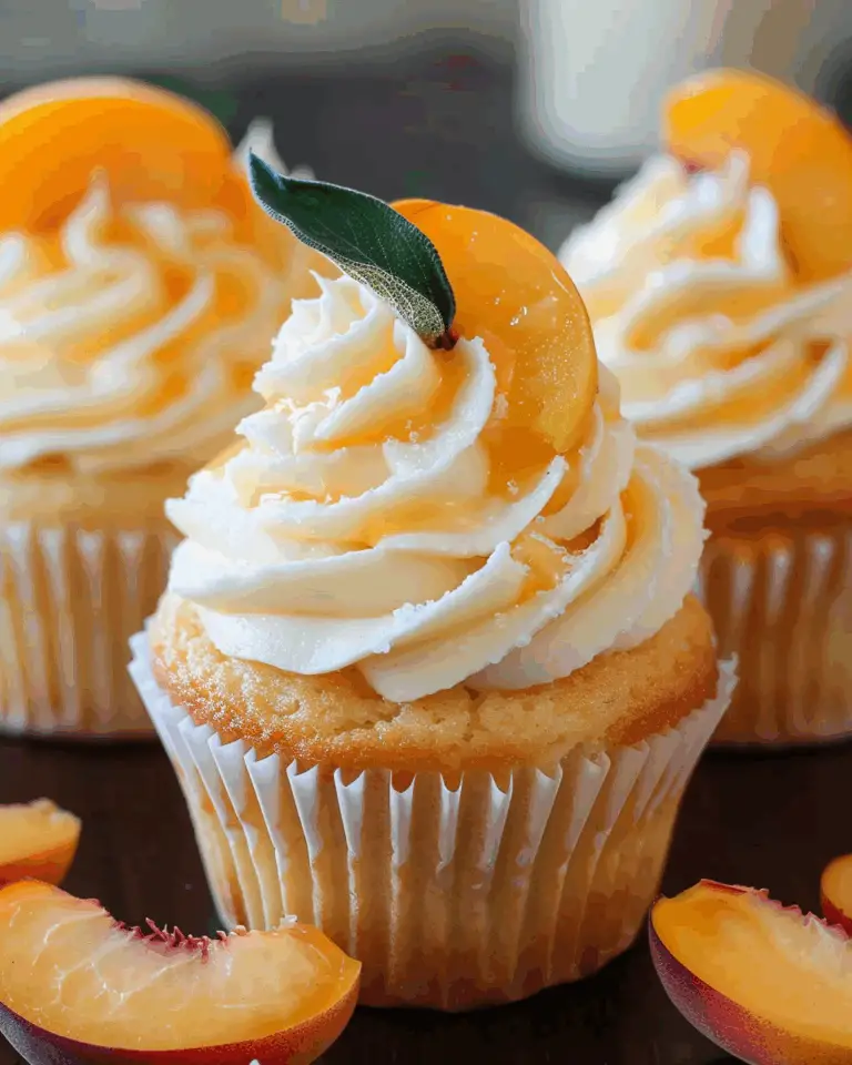 Honey Peach Cream Cheese Cupcakes