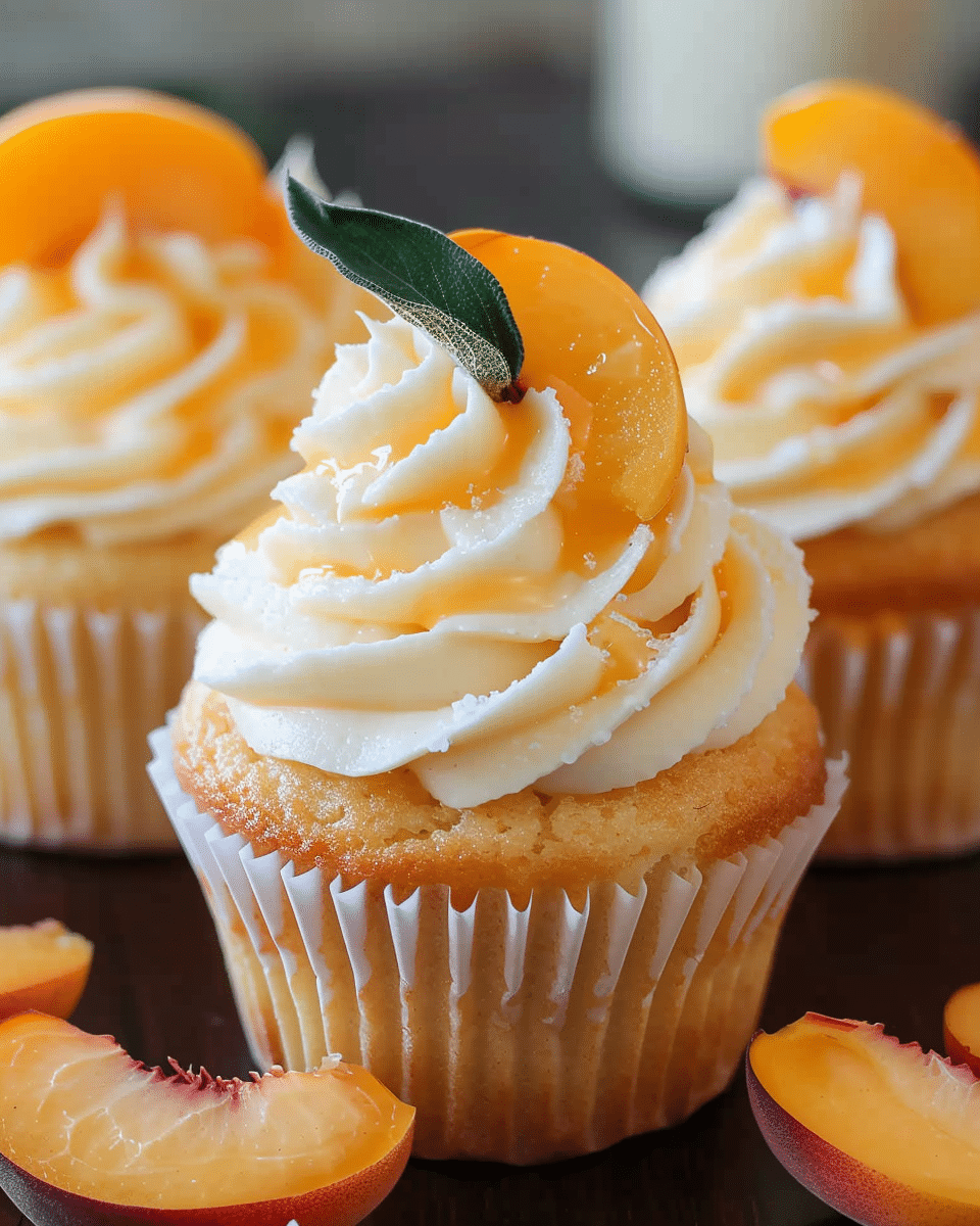 Honey Peach Cream Cheese Cupcakes