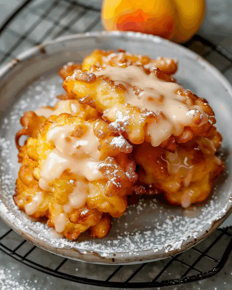 Peach Fritters with Vanilla Glaze