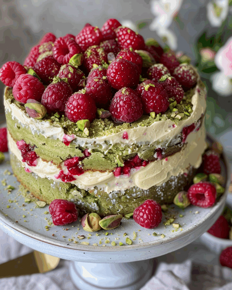 Pistachio Raspberry Cake