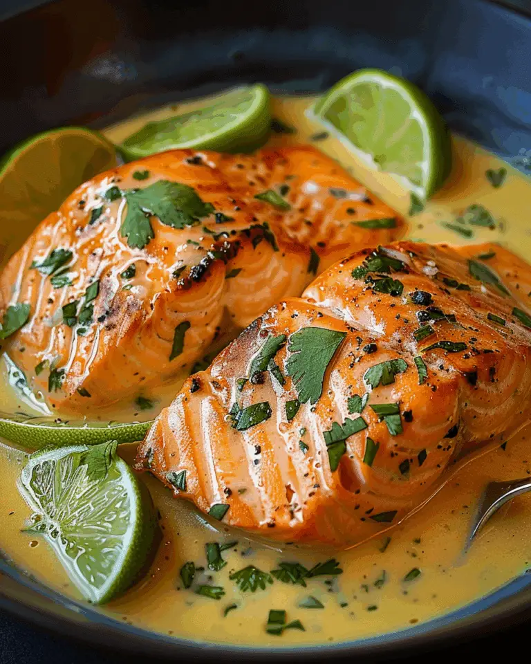Poached Salmon in Coconut Lime Sauce