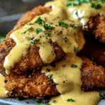 Pretzel Chicken with Mustard-Cheddar Sauce
