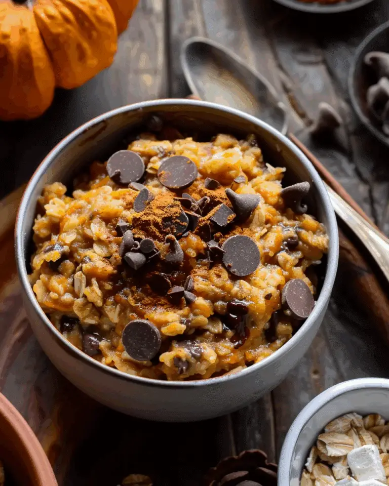 Pumpkin Chocolate Chip Baked Oatmeal