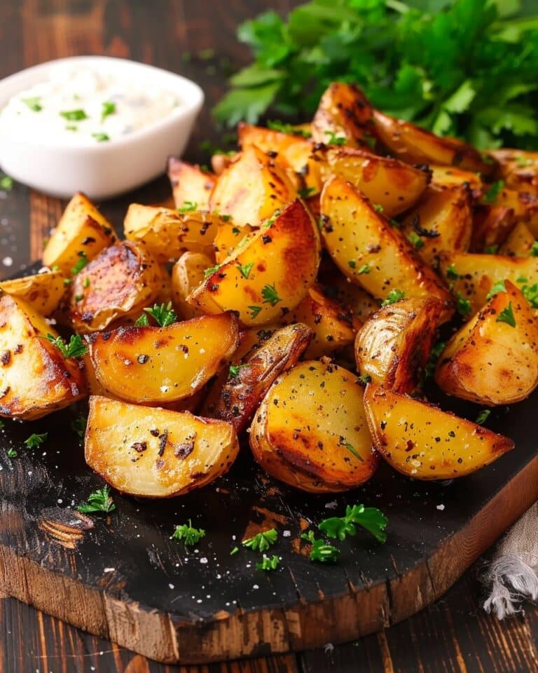 Crispy Roasted Potatoes and Parmesan Wedges