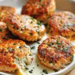 Salmon Patties with Creamy Lemon Garlic Sauce