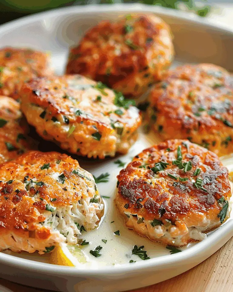 Salmon Patties with Creamy Lemon Garlic Sauce