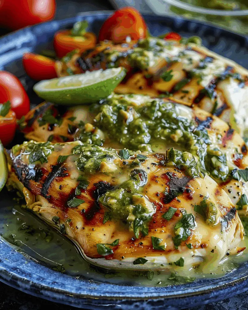 Grilled Salsa Verde Pepper Jack Chicken