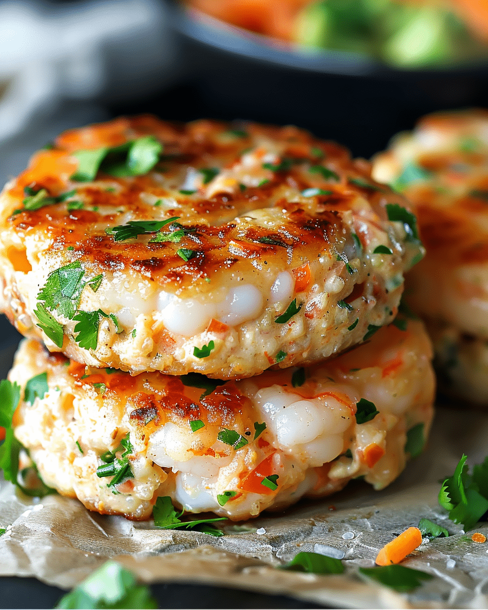 Shrimp Burgers with Cilantro and Guacamole