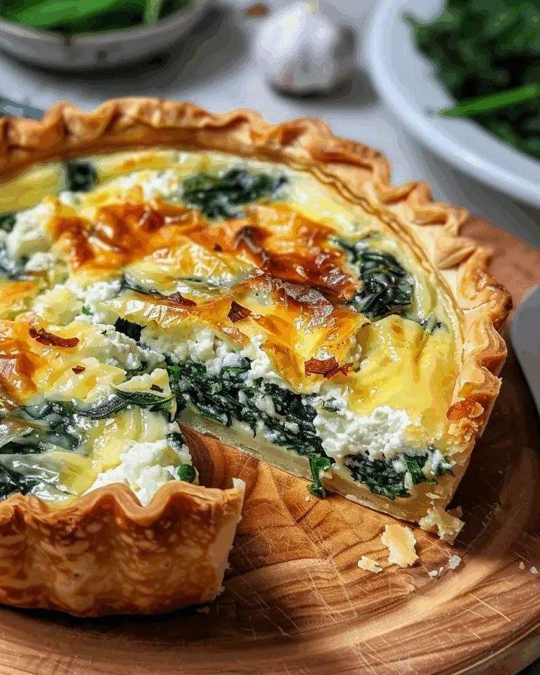 Spinach and Feta Stuffed Phyllo Tart