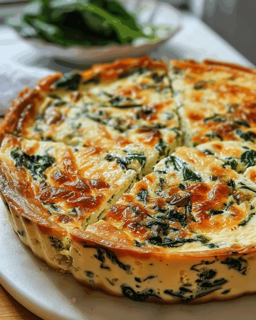 Cottage Cheese and Spinach Crustless Quiche