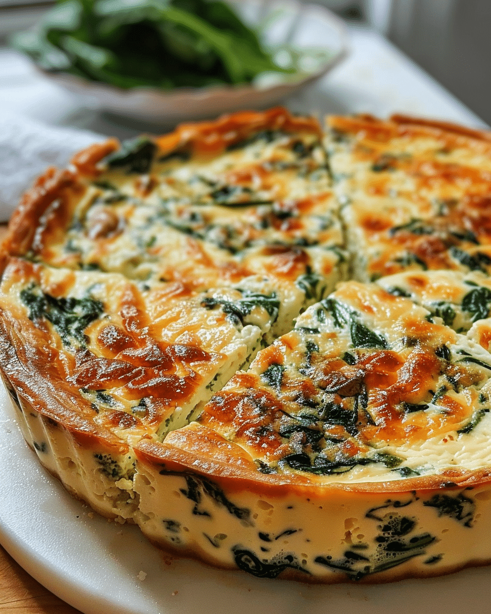 Cottage Cheese and Spinach Crustless Quiche