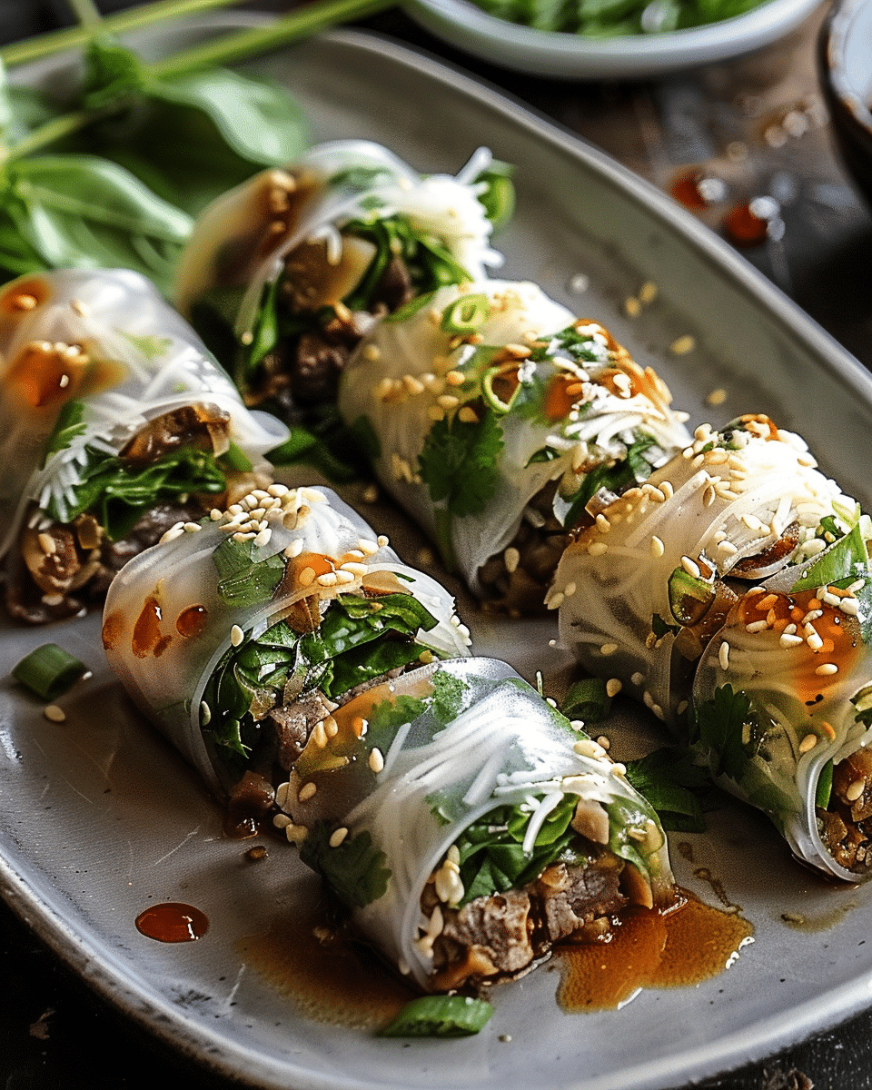 Thai Basil Beef Rolls