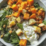 Sweet Potato Chickpea Quinoa Bowls with Tahini Yogurt Sauce