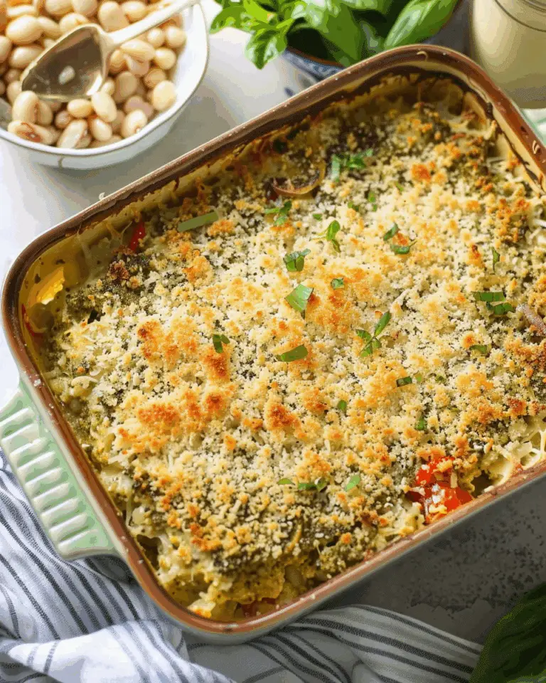 White Bean and Pesto Bake